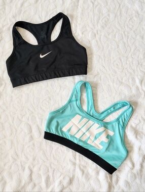 Nike Lot Of 2 Sports Bras Small S Black Blue